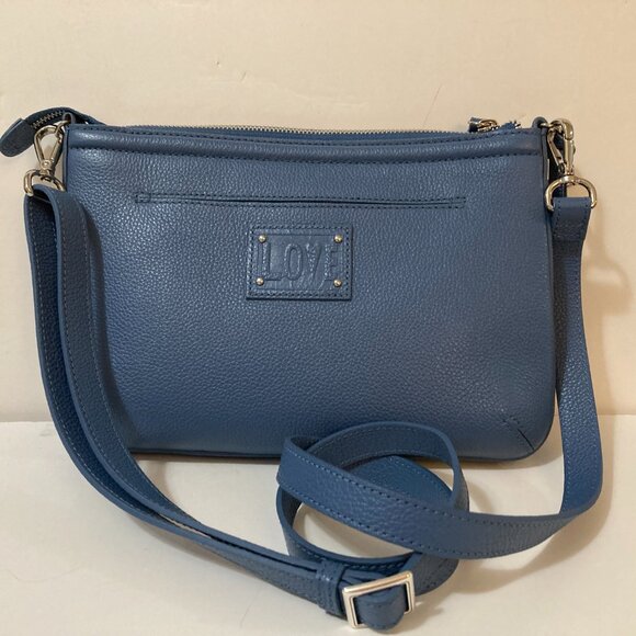 BRIGHTON Trudi Brave Heart Crossbody Bay Blue Leather - Picture 3 of 7